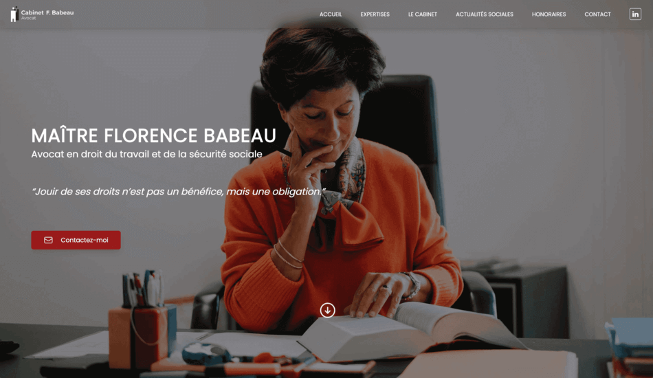 Site du Cabinet de Maître Florence Babeau, avocat en droit du travail — réalisé par Orizon Group Services